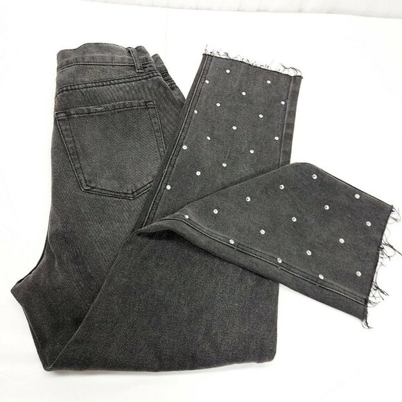 * Simple Society 15/32 2 pair jeans Super High Rise Straight Black Crop Jeans - Picture 12 of 16